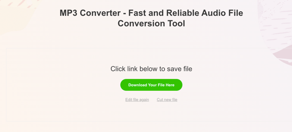 Screenshot of mp3-convert.io's download file after converted interface